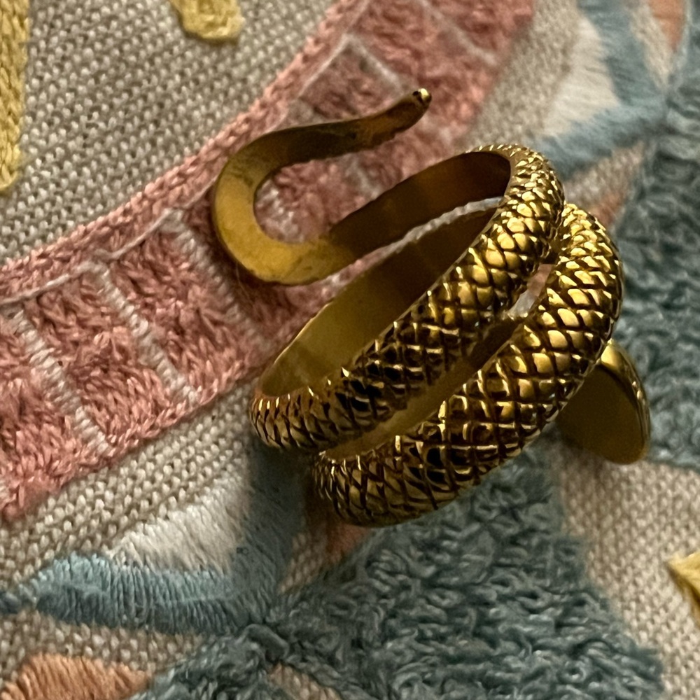 GOLD SERPENT SNAKE RING 🐍 ADJUSTABLE - Picture 3 of 4
